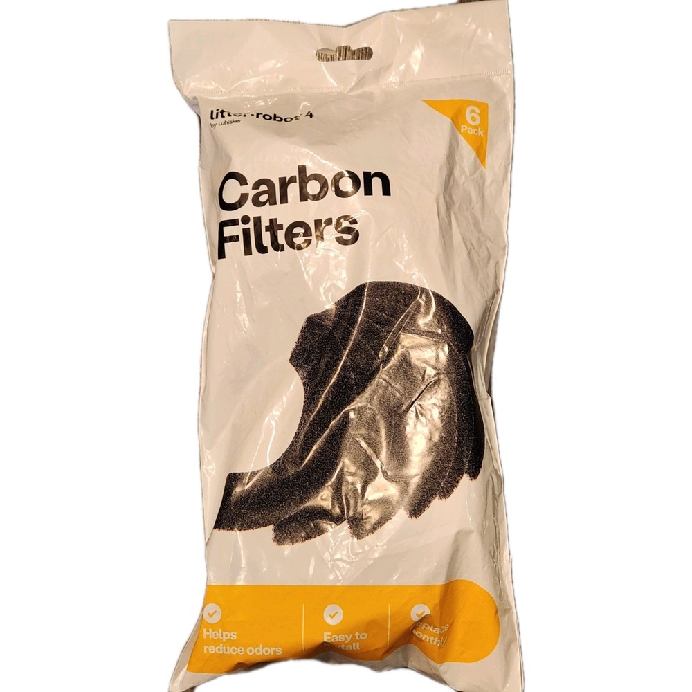 Litter-Robot 4 Carbon Filters‎ 6 Pack Odor Control Replacement Filters Cats New